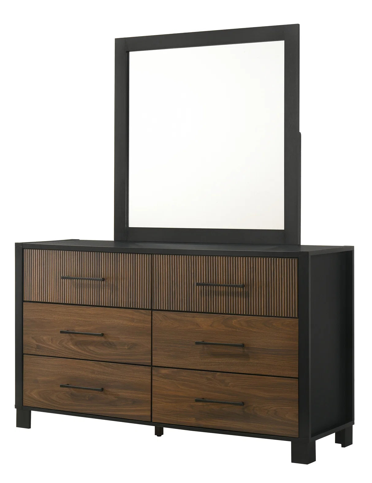 Nemy LED Bedroom Set with Two-Tone Wood Finish