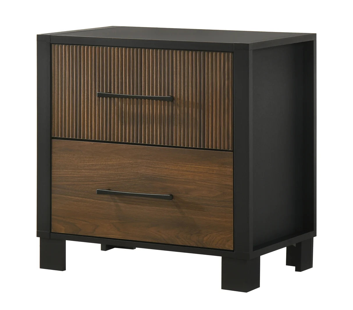 Nemy LED Bedroom Set with Two-Tone Wood Finish