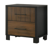 Nemy Two-Tone Nightstand with Fluted Drawer Front