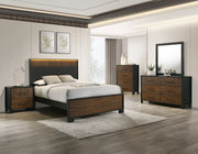 Nemy LED Bedroom Set with Two-Tone Wood Finish