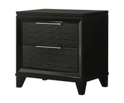 Cressida Black Nightstand with Metallic Accent Trim