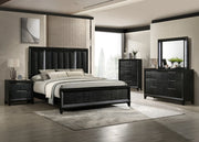 Cressida Black Upholstered Bedroom Set with Channel-Tufted Headboard