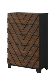 Zane Chevron Wood Chest of Drawers