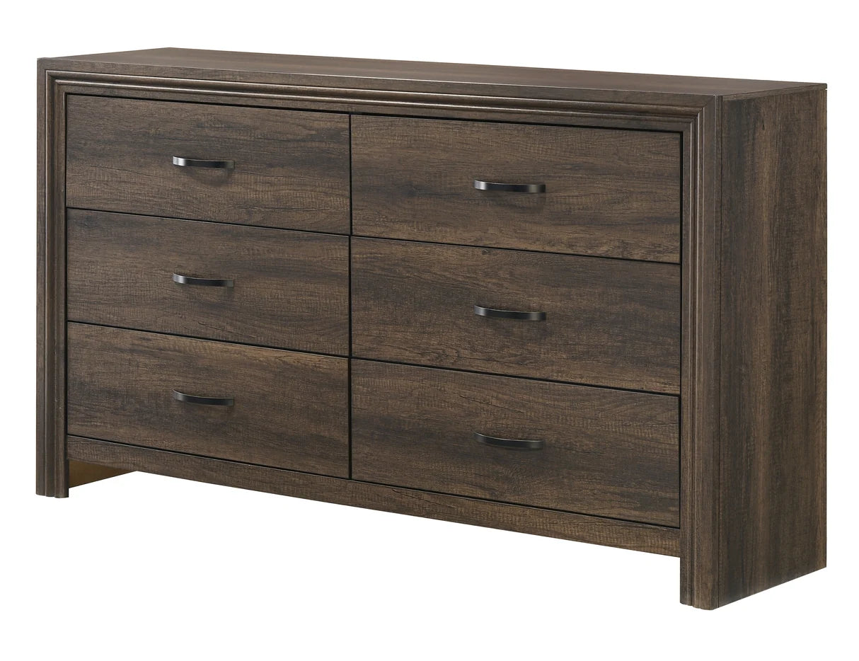 Noreen 6-Drawer Dresser in Rich Walnut Finish