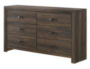 Noreen 6-Drawer Dresser in Rich Walnut Finish