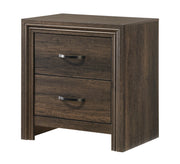 Noreen Two-Drawer Nightstand in Rich Brown Finish