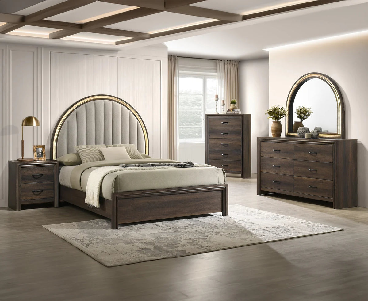 Noreen Two-Drawer Nightstand in Rich Brown Finish