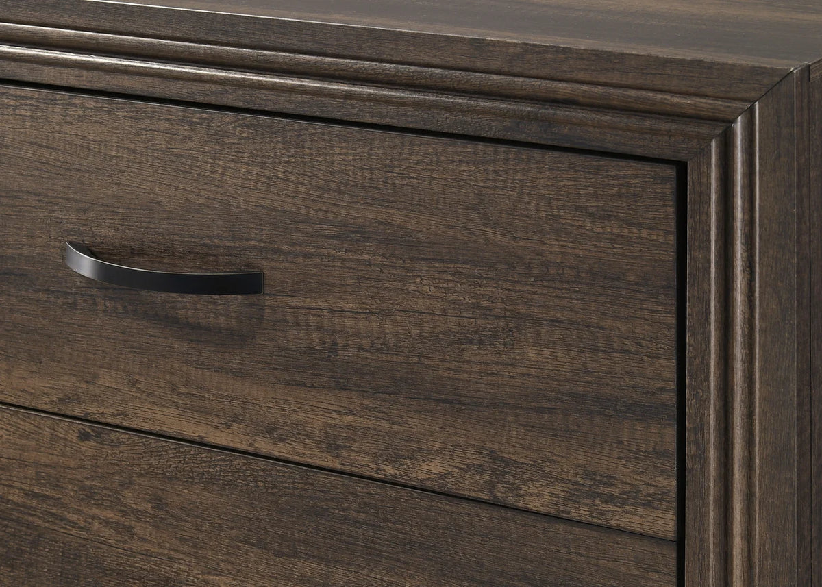 Noreen Two-Drawer Nightstand in Rich Brown Finish
