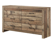 Elmer Rustic Wood-Finish 6-Drawer Dresser