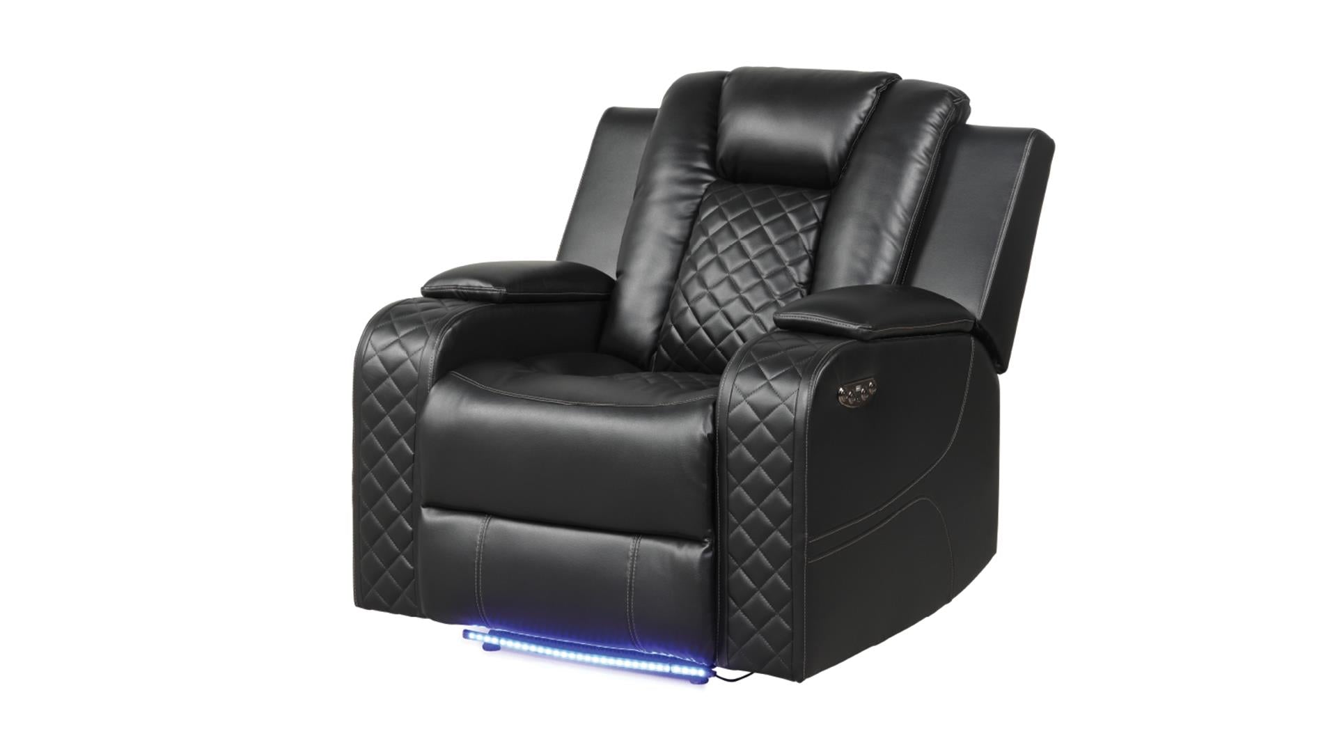 Benz Power Reclining Sofa Set with Bluetooth Speakers, Wireless Charging & LED Lighting