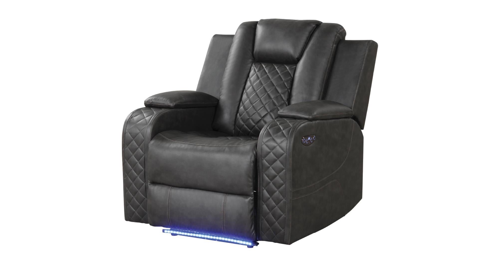 Benz Power Reclining Sofa Set with Bluetooth Speakers, Wireless Charging & LED Lighting