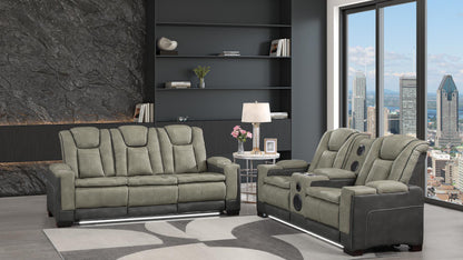 Bruno Durpella Power Reclining Sofa Set | Bluetooth Speakers & LED Lights