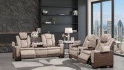 Bruno Durpella Power Reclining Sofa Set | Bluetooth Speakers & LED Lights