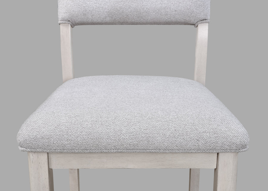 Blanche Counter Height Dining Set with Round Table & Upholstered Chairs | Rustic Modern Dining Style