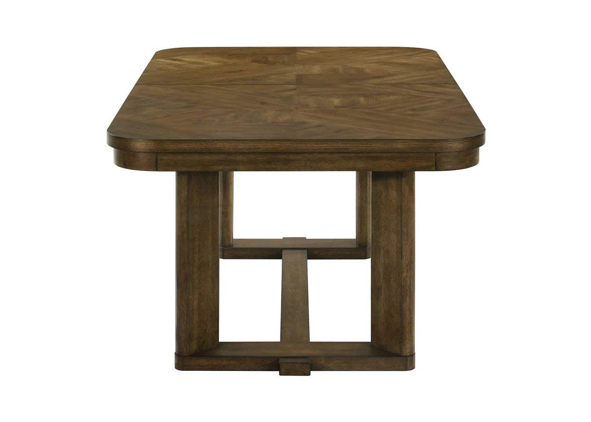 Broadmoor Wood Trestle Dining Table with Parquet Top