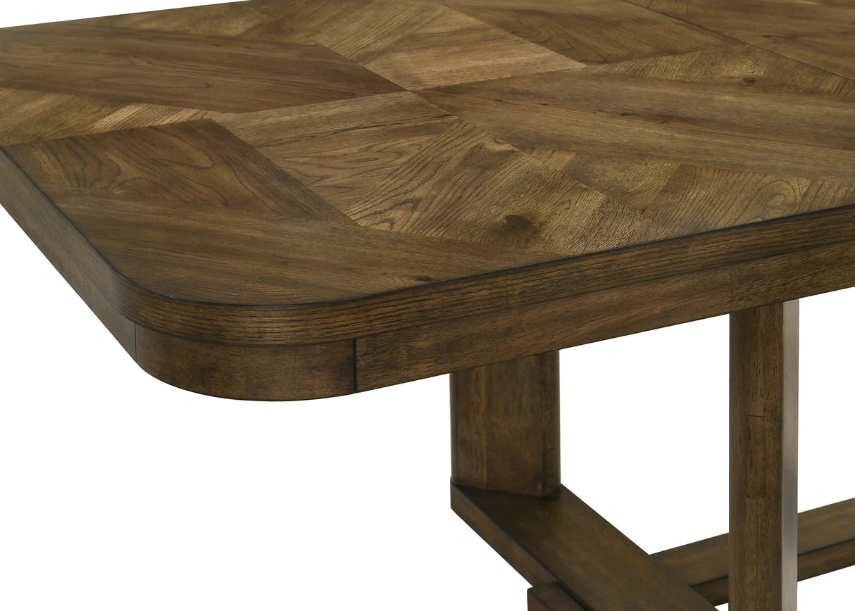 Broadmoor Wood Trestle Dining Table with Parquet Top