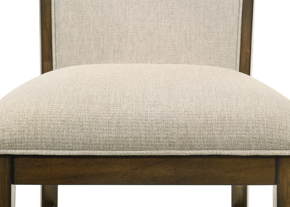 Broadmoor Wood-Tone Trestle Dining Set with Upholstered Chairs & Bench