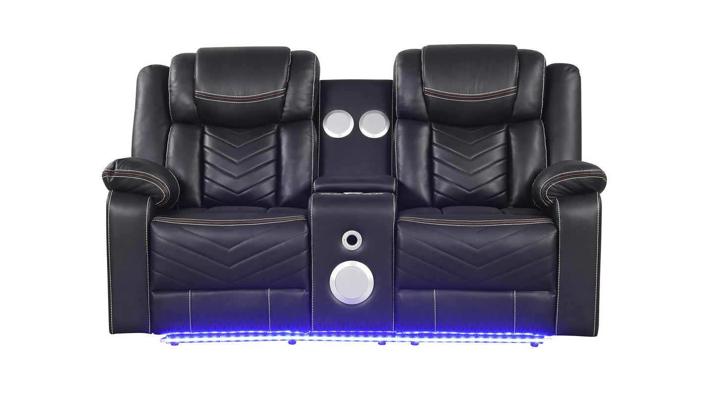 Challenge LED Power Reclining Sofa Set with Bluetooth & USB