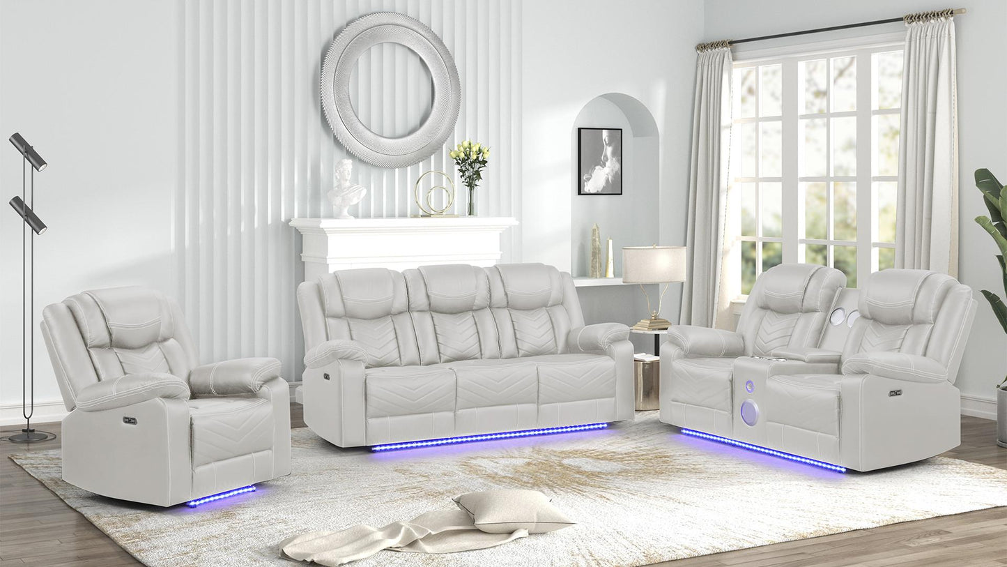 Challenge LED Power Reclining Sofa Set with Bluetooth & USB