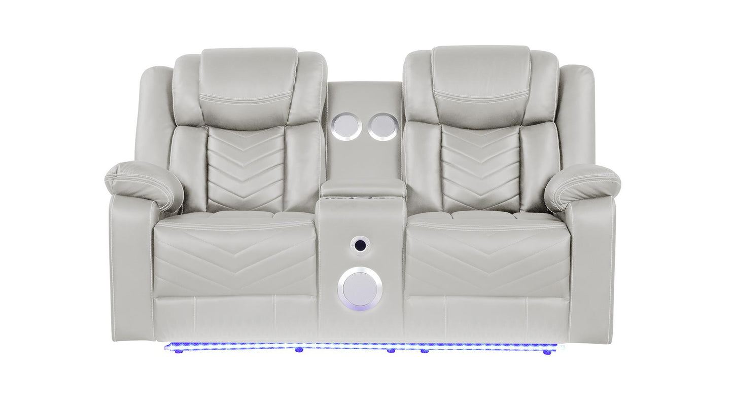 Challenge LED Power Reclining Sofa Set with Bluetooth & USB