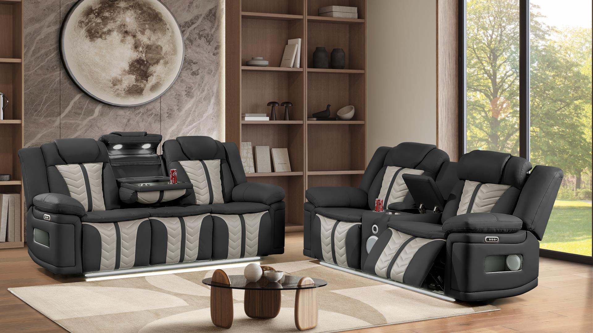 Cruiser Power Reclining Sofa Set with Massage, Bluetooth Speakers & Wireless Charging