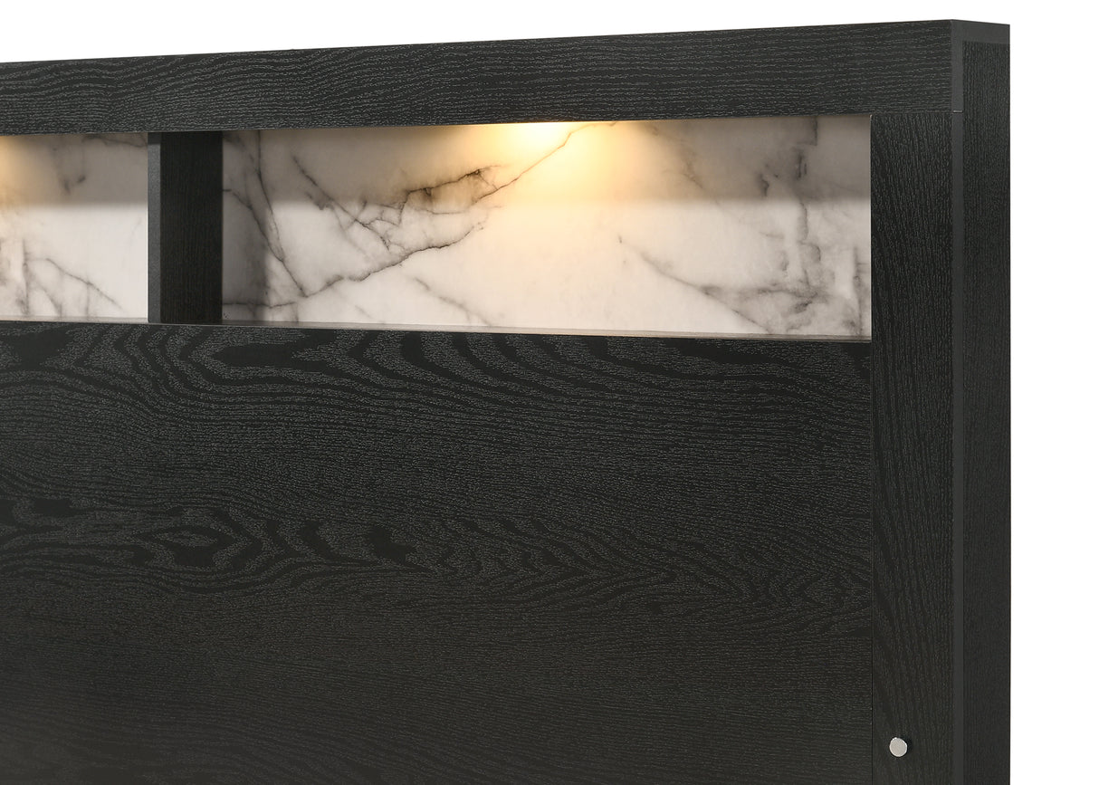 Cadence Bookcase Bed with LED Lighted Headboard