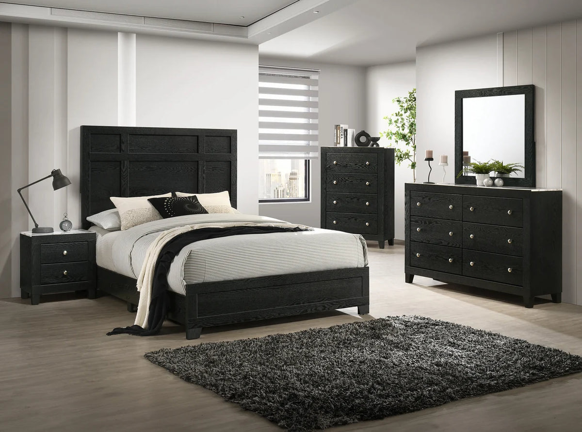Cadence Panel Bed with Framed Headboard