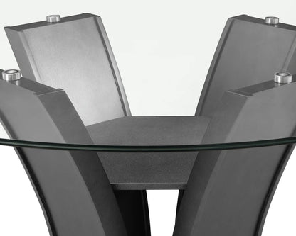 Camelia Counter Height Dining Set with Glass Tabletop & Upholstered Chairs | Modern Contemporary Dining