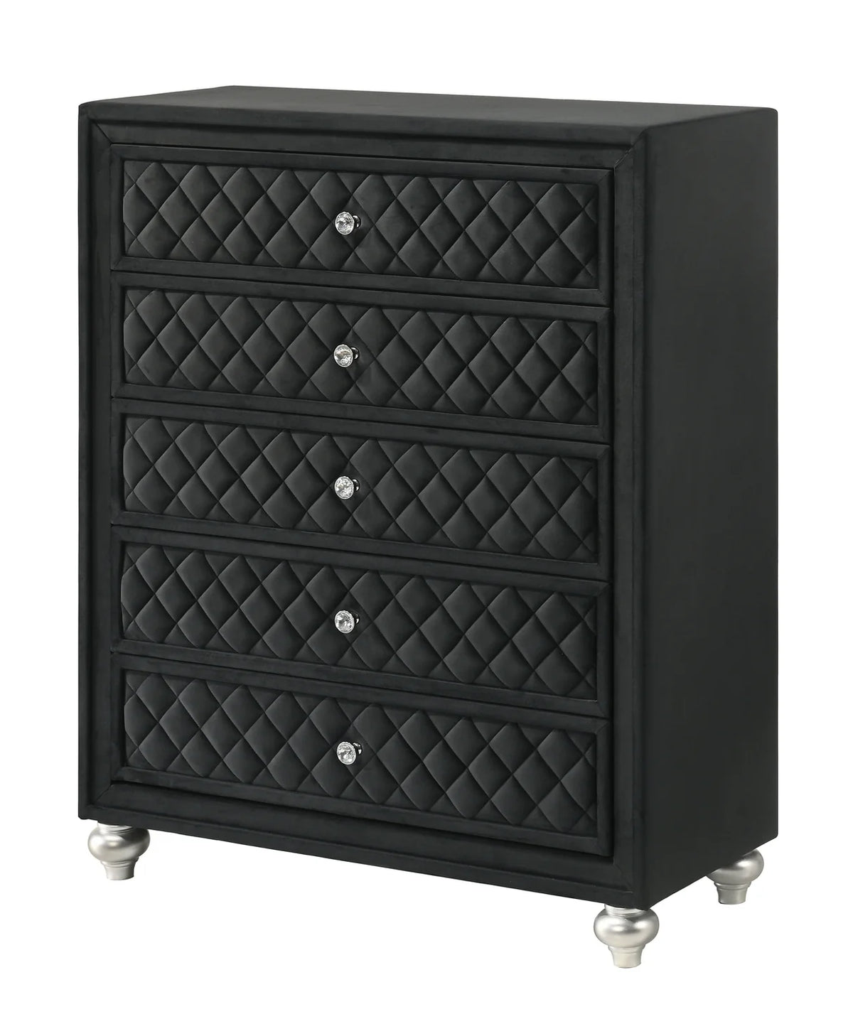 Cameo Tufted Upholstered Bedroom Set with Crystal-Style Accents