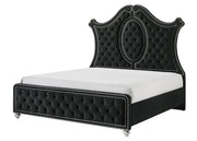 Cameo Upholstered Tufted Bed with Elegant Arched Headboard