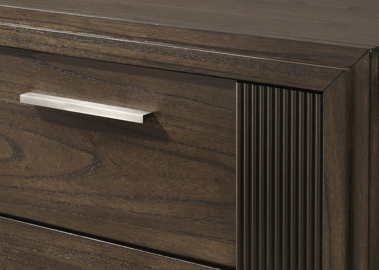 Carlton 2-Drawer Nightstand in Brown Finish