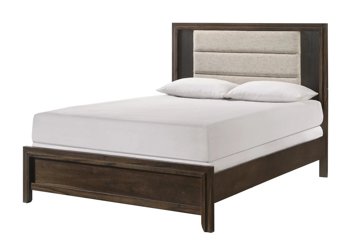 Carlton Upholstered Panel Bed with Channel-Tufted Headboard