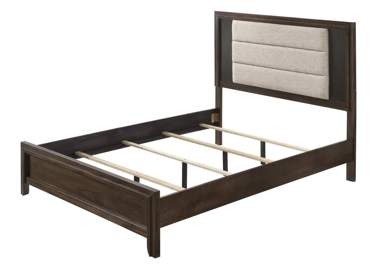 Carlton Upholstered Panel Bed with Channel-Tufted Headboard