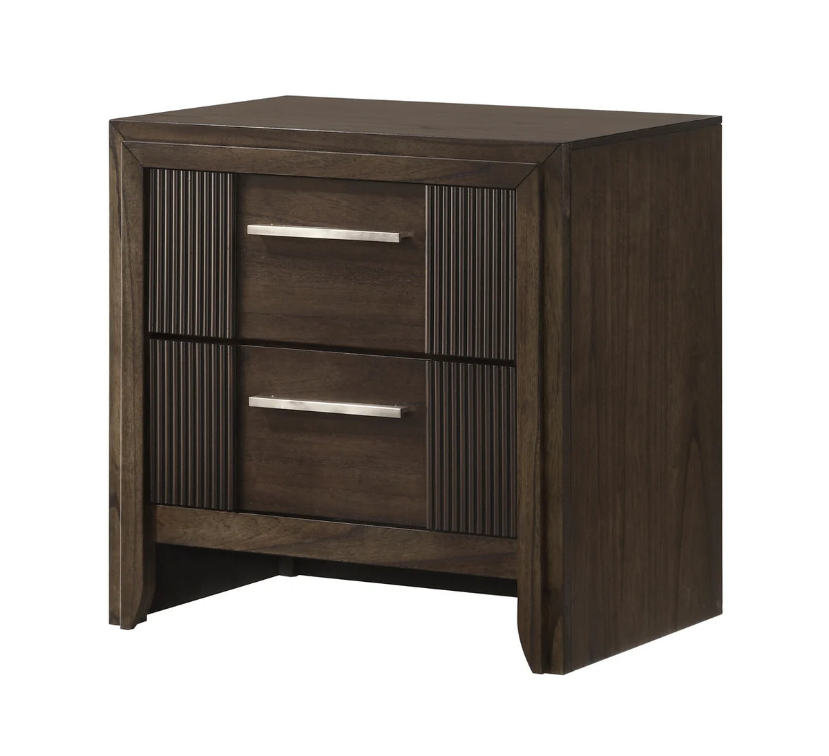 Carlton 2-Drawer Nightstand in Brown Finish