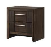 Carlton 2-Drawer Nightstand in Brown Finish