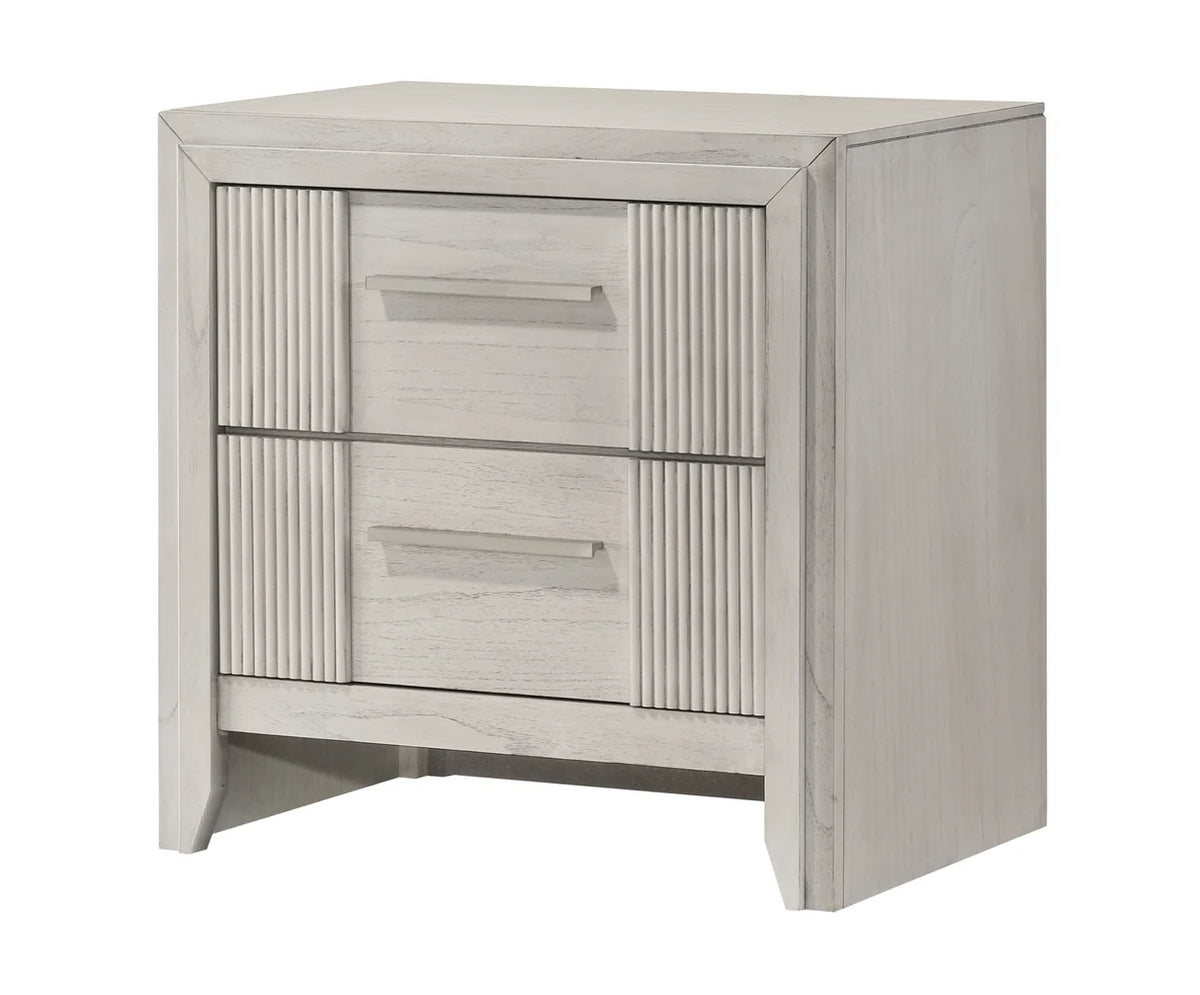 Carlton White Mist Nightstand with Two Drawers
