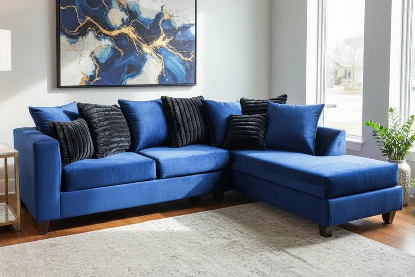 Kora Fabric Sectional Sofa | Pink, Blue, Beige, Gray & More