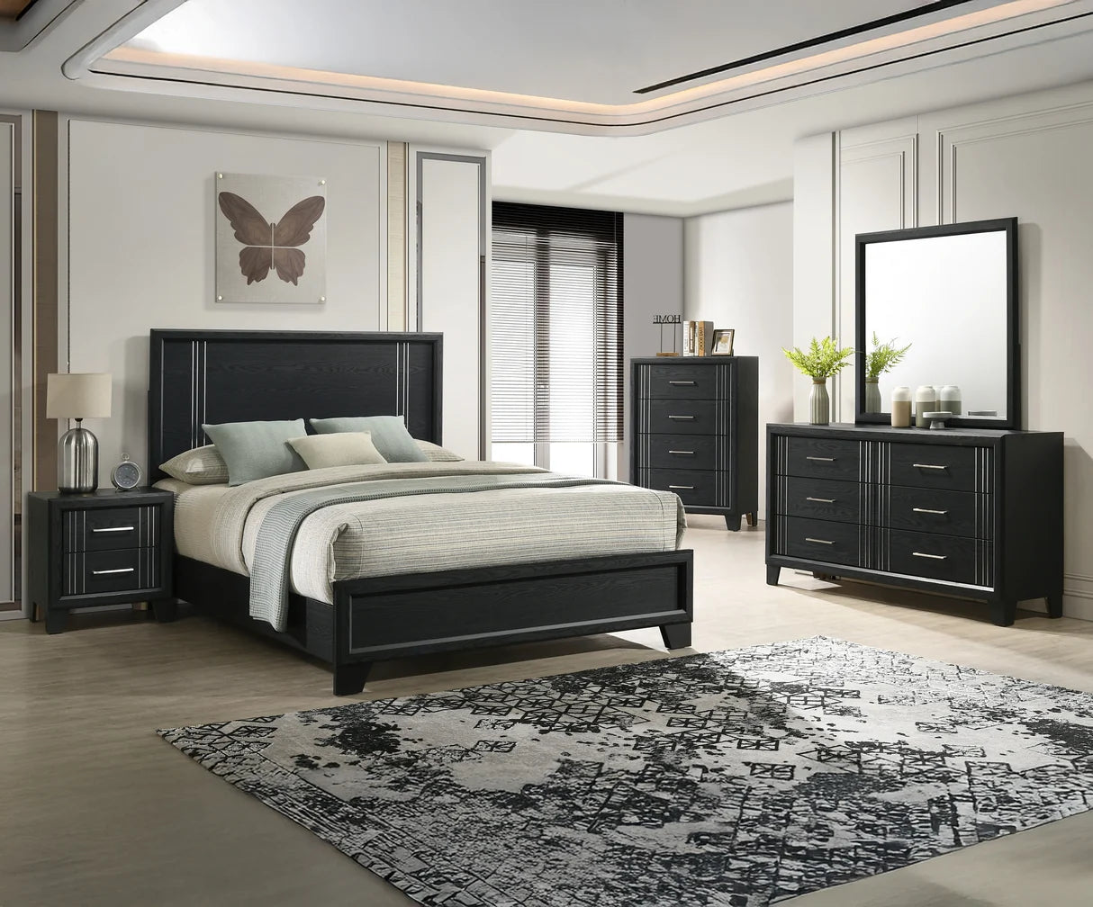 Charlie Charcoal Panel Bed