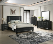 Charlie Black Panel Bedroom Set with Metallic Accents