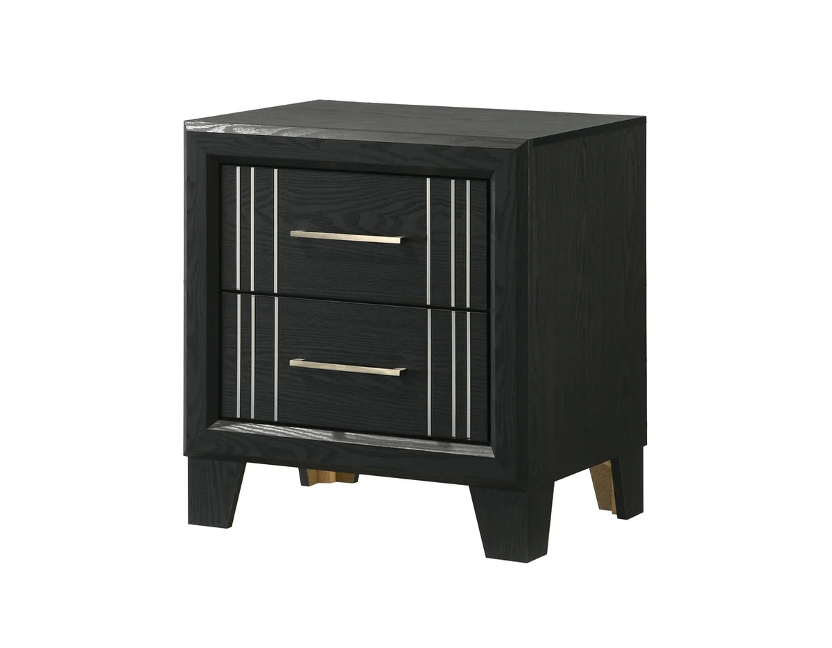 Charlie Charcoal 2-Drawer Nightstand