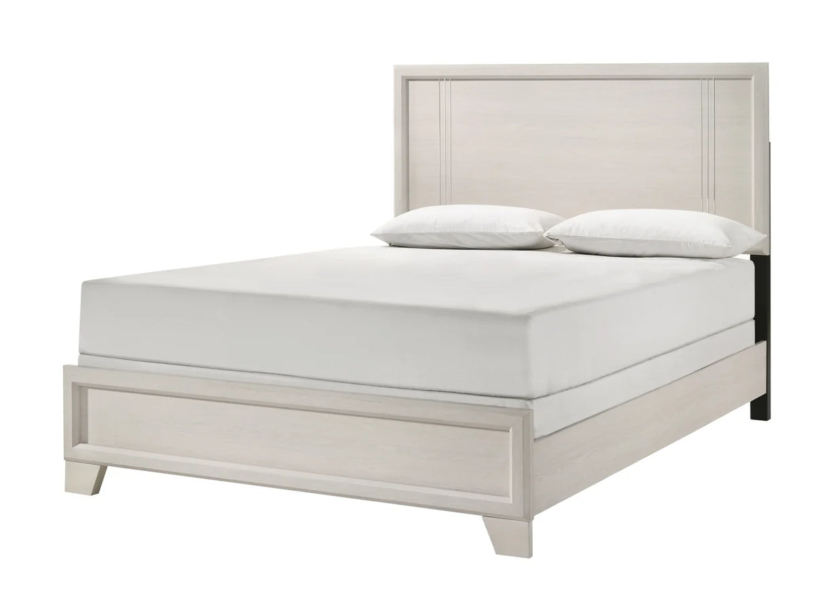 Charlie Whitewashed Panel Bed Frame
