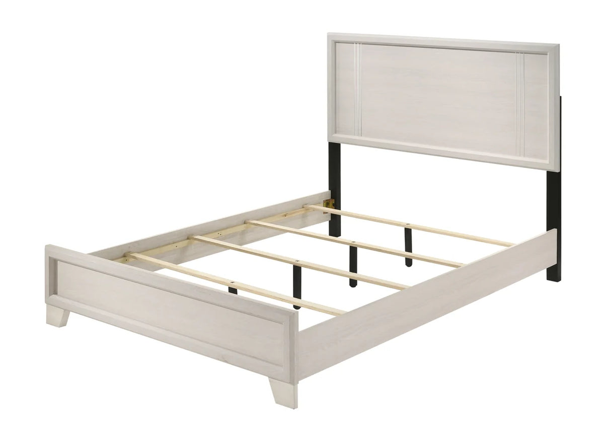 Charlie Whitewashed Panel Bed Frame