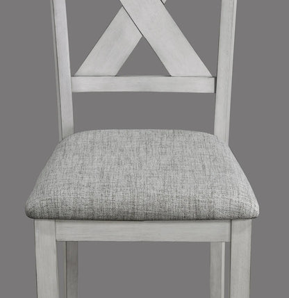 Clara Driftwood Dining Set with X-Back Chairs & Bench | Farmhouse Dining Collection