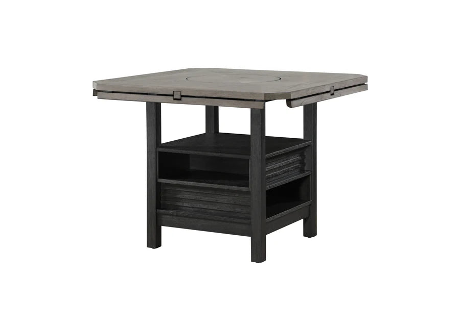Cline Counter Height Dining Set with Turntable & Storage | Contemporary Round Dining Table Set