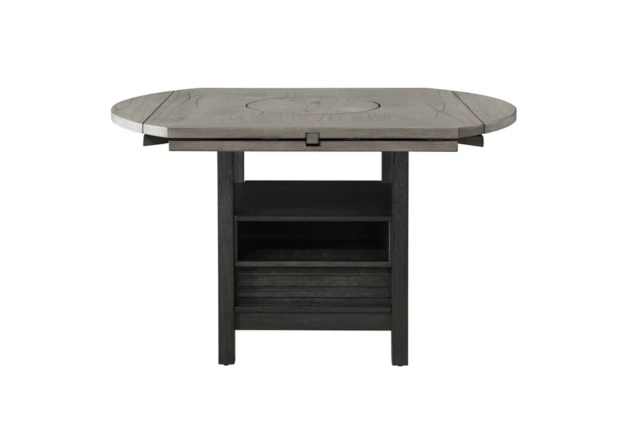 Cline Counter Height Dining Set with Turntable & Storage | Contemporary Round Dining Table Set