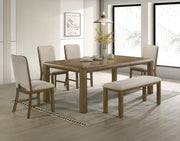 Cockrell Wood Dining Table Set with Upholstered Chairs & Bench