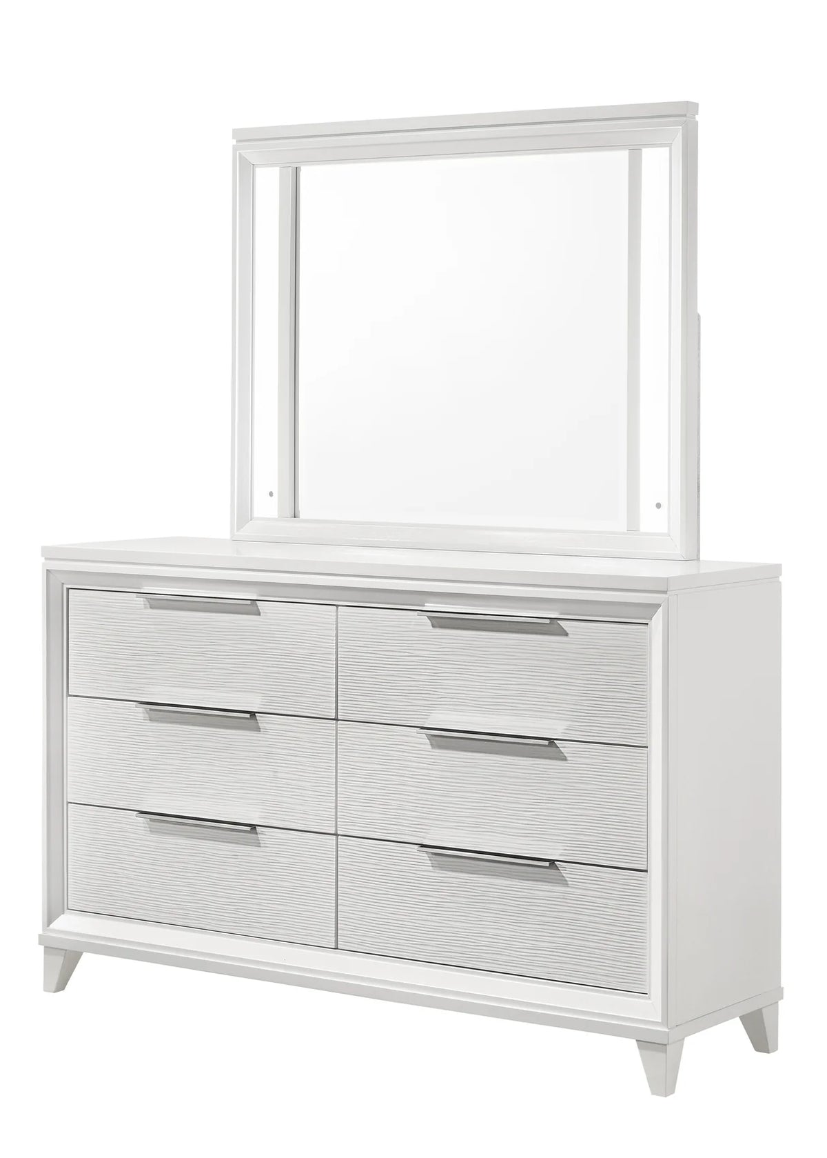 Cressida White Upholstered Bedroom Set with LED Headboard