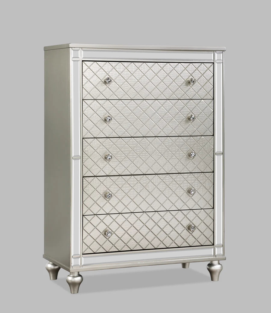 Cristian Mirrored Upholstered Bedroom Set