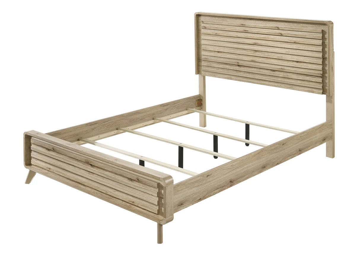 Dawson Slatted Headboard Bed with Tapered Legs