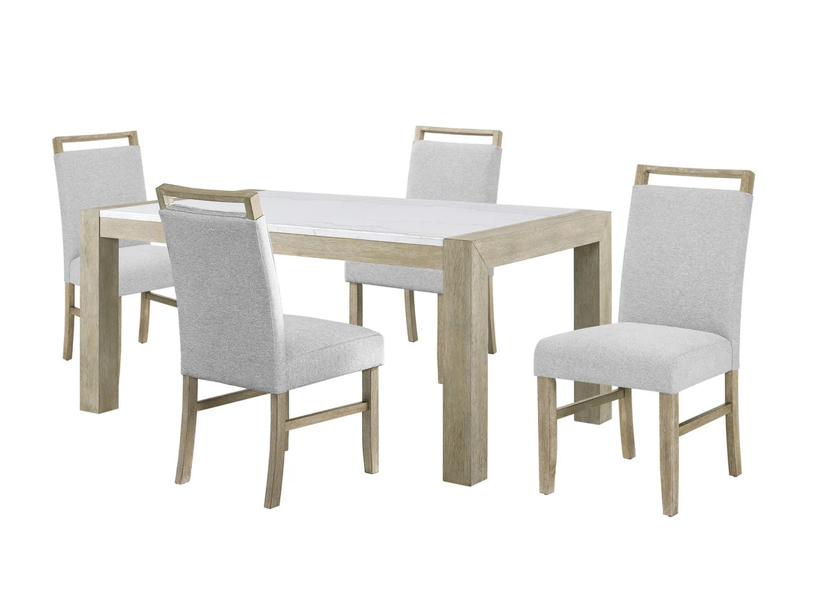 Hazel Dining Set with Upholstered Chairs and Bench